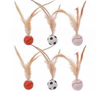 6 Pelotas saltarinas para Gatos, Juego de Pelotas saltarinas interactivas con Plumas, Juguetes Seguros y Divertidos para la dentición de Mascotas Que promueven la interacción y alivian el aburrim