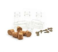 6 pequeñas, Befüllbare botellas de cristal con Corchos y ejes de Vintage Parts, DIY de Joyas