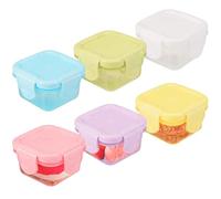 6 Pequeño Recipientes Para Alimentos, Caja Para Salsa Pequeña con Tapa 60 ml, Congelable y Calentable Cajas de Salsa de Plástico, Ideal Para ei Colegio, ei Trabajo, Picnics,Viajes y Mucho Más.