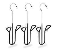 6 Perchas para Zapatos, Organizadores Colgantes Antideslizantes, Hierro y PVC, 33,5x14x4 cm, Negro