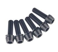 6 pernos de cabeza hexagonal hexagonal de titanio Ti M5 x 16 mm con tornillo de arandela para vástago de bicicleta, color negro