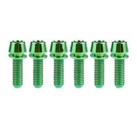 6 pernos de titanio M5 M6 de cabeza cónica hexagonal con arandelas for vástago de bicicleta: ligeros y duraderos.(Green,20MM_M5)