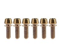 6 pernos de titanio M5 M6 de cabeza cónica hexagonal con arandelas for vástago de bicicleta: ligeros y duraderos.(Bronze,16MM_M6)