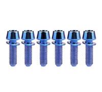 6 pernos de titanio M5 M6 de cabeza cónica hexagonal con arandelas for vástago de bicicleta: ligeros y duraderos.(Blue,16MM_M6)