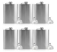 6 petacas de acero inoxidable para licores, 8oz/200 ml, petaca con embudo, petaca para whisky, adecuada para llevar alcohol para senderismo, camping, exteriores, portátil