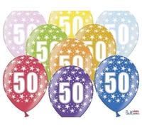6 PEZZI Palloncini LATTICE 30 CM numero 50 COMPLEANNO 50 ANNI