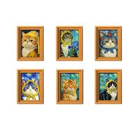 6-Piece Cat Magnetic Stickers, Cute Fridge Magnets For Locker, Colorful Strong Decorative Funny Refrigerator Magnets For Whiteboard, Kitchen, and Office, Small Keepsake To Friends & Family