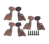 6-Piece Guitar Locking Tuners, Metal Guitar Locking Tuners, Knobbed Tuning Keys for Fully Enclosed Electric Guitars(cobreño)