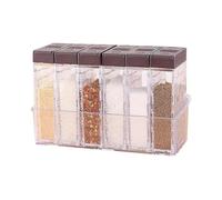 6-Piece Plastic Camping Spice Box Set with Salt & Pepper Shakers
