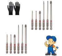 6-Piece Screwdriver Bit Set: Featuring Magnetic Hexagonal Shanks and a Unique Pagoda-Shaped Internal Hex Design, 65-100mm Universal for Drill & Wrench, a Single Bit Can Tighten Nuts Ranging (2pcs)