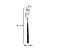 6-piece Stainless Steel Fork Korean Household Long-handled Salad Fork Steak Fork Fruit Fork Creative Western Tableware Silver Black