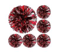 6 Pieces 12 Inch Metallic Cheerleading Pom Poms for Kids, Cheerleading Handheld Squad Pompoms for Boy Girl School Sports Games Team Spirit Cheer