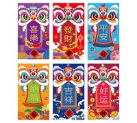 6 Pieces Chinese New Year Packet Collection Snake Year Celebration Money Bag Fashion Accessory For Family And Friend Print Hongbao