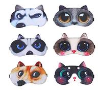 6 Pieces Cute Sleep Blindfold, Rest Eyepatch, Blindfold Shield Travel Sleeping, Annimal Cartoon Eye Mask, 6 Specifications, for Travel, Nap, Yoga, Airplane and Sleep at Night