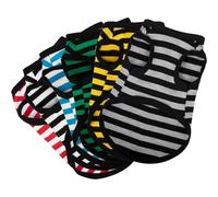 6 Pieces Dog Striped Shirt Cotton Sleeveless Puppy Dog Shirts Breathable Pet Apparel Tank Top Colorful Puppy Sweatshirt Dog Clothes M