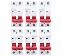 6 Pieces DZ47 63Z DC 500V 2P MCB 32A Circuit Breaker for Solar Power Systems Photovoltaic Air Switch Overload Leakage Protector with Arc Extinguishing System (Aai)