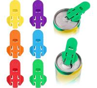 6 Pieces Easy Can Opener Manual, Color Coded Soda Protector Can Opener Plastic Can Opener, Soda Beer Beverage Can Opener Label Can Opener Keeps Out Bu