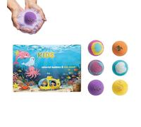 6 Pieces Handmade Bath Bombs for Kids with Surprise Toys Inside - Soda Salt Balls | Natural Organic Sea Bubble Baths Fizzy Toys to Moisturize Dry Skin for Birthday Party Favors and Stocking Stuffers