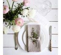 6 Pieces Linen Napkin White Napkins Table Dinner Napkins for Wedding Party 6 Size Available