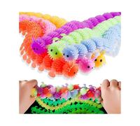 6 Pieces Luminous Caterpillars Fidget Sensory Toy for Anxiety, Stress Relief Fuzzy Stretchy Worm Glow In The Dark Noodle