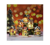 6 pieces of LED Christmas decorations, light-up tree houses, suitable for family table Christmas decorations!
