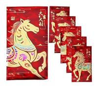 6 Pieces Of The Horse Red Envelopes - Nuevos sobres chinos en relieve tradicional para niños adultos Amigos Vecinos Inicio Comunidad Empresa Party, 2026 Lunar New Prosperity Mon