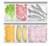 6 Pièces Sacs Congélation Nourriture, 11" X 11" Réutilisables Sacs Alimentaires, Étanches Sac Congelation PEVA Sans Bpa, Sacs Alimentaires de Rangement Peva Ranger Fruits, Légumes, Viande