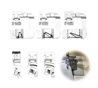 6 pies prensatelas de Acero Inoxidable para máquina de Coser, Compatibles con Brother, Singer, W6, Elina, Janome - Pies de Dobladillo en 6 Tamaños para Costura Profesional y Doméstica