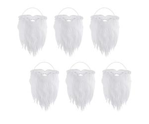 6 Pieza Barba Papá Noel,Divertida Barba Falsa Blanca Santa Claus Postiza Set,Ajustable Peluca Papá Noel Barba Blanca,Ajustable Para Fiesta Navidad De Adulto Niño Niña Chica Fiesta Navidad Peluca Barba