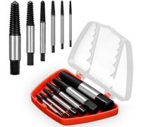 6 Pieza Extractor de Tornillos, Extractor de tornillos Rotos, Extractor Tornillos Antirrobo con Caja de Almacenamiento, Adecuado para Tornillos y Tuberías Dañados, Oxidados