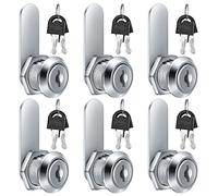 6 Piezas 16mm Cerradura de Seguridad para Buzón, Bloqueo de Leva, Seguridad Cerradura Leva con Llaves para Armario TaquillasGabinete Alacena Buzón Cajón, Cerradura de Lengüeta (6)