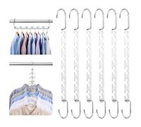 6 Piezas 26CM Perchas Ahorra Espacio, Perchas Multiples de Metal