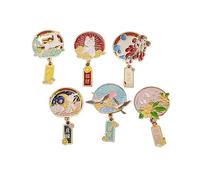 6 piezas 3 cm Pin de pecho emblema Cheongsam estilo antiguo chino embalaje de libro