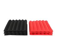 6 piezas 30X30X5 Cm Cuña Aislamiento Sonido Estudio Espuma Rojo/Negro Estudio Espuma Instrumentos Música Piezas y Accesorios
