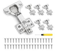 6 Piezas 35mm Bisagras Puertas Cocina, 110 Grados Bisagras Armario, Bisagras Muebles Cocina con 36 Tornillos y Destornillador de Doble Cabeza