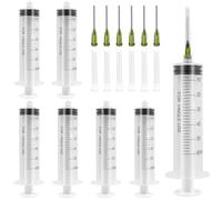 6 Piezas 60ML Jeringa De Plastico, Jeringuilla Con Aguja, Reutilizable Jeringuilla Inyectar Líquido, Jeringuilla Con Escala, Jeringas Para Laboratorios Medición, Científicos, Riego, Relleno