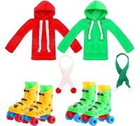 6 Piezas Accesorios de Muñeco de Elfo Navideño, Ropa y Traje de Vestir para Muñeca Elfa