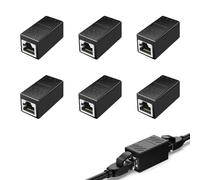 6 Piezas Acoplador Empalme RJ45, Empalmes RJ45 Cable Ethernet, Empalme de Conexión Rápida para Cat7/Cat6/Cat5, Conector de Red Doble Hembra Alta Velocidad hasta 10Gbps Protección Contra Interferencias