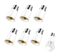 6 Piezas Adaptador B22 a E27, Convertidor B22 to E27 Casquillo, Conversor de Lámpara Tipo Bayoneta a Rosca, 220V Adaptador de Casquillo para bombillas LED y de bajo consumo