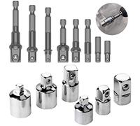 6 Piezas Adaptador Juego Llaves de Carraca de Vaso, 8 Piezas Juego Adaptadores Hexagonales Puntas Atornillador Destornillador Impacto Taladro, Adaptador Zocalo para Taladro 1/4" 3/8" 1/2" (14 Piezas)