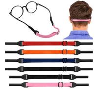 6 Piezas Ajustable Cordones para Gafas, Cordón para Gafas Antideslizante, Correa Elástica Deportiva para Gafas, Cordon Gafas para Niños Hombre Mujer, Adecuado para Gafas de Sol y Gafas de Lectura