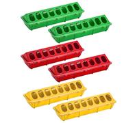 6 Piezas Alimentador de Pollitos, 16 Hoyos sin desorden sin desecho de plástico Flip Top Alimentador de Pollo fácil de Limpiar el dispensador de Agua para pájaros para Palomas, codorniz, pájaros de p
