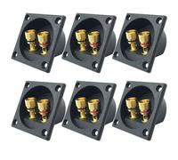 6 Piezas Altavoces Caja De Terminales, 2 Vías Caja De Altavoz Terminal, Altavoz Estéreode, Altavoz Caja Terminales De Cubierta Postal Para Bricolaje, Altavoz Estéreo Y Subwoofer (Negro, Cuadrados)