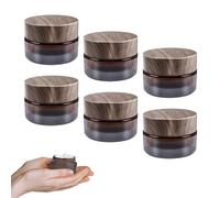 6 Piezas Ámbar Tarros Cosméticos, TIANLIN Frascos de Vidrio con Tapa, Tarros para Velas, Botes de Cristal Pequeños con Protección UV, Adecuados para Lociones, Cremas, Bases