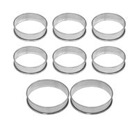 6 Piezas Anillos De Pan Pequeños Y 2 Piezas Anillos De Pan Grandes, Anillos De Cocción, Tostadas, Mini Moldes De Pastel De Queso, Anillos De Tortilla, Anillos De Muffin.