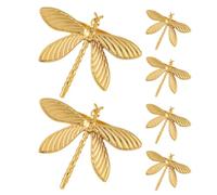 6 Piezas Anillos de Servilleta Libélula Dorados de Hierro