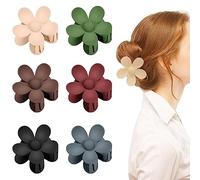 6 Piezas Antideslizantes Coloridas Grande Pinzas de Pelo,Clips de pelo grandes con diseño de flores mate,Plástico Grande Pinzas Pelo,Para Bañarse, Lavarse la Cara, Fiestas, 6 colores…