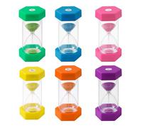 6 Piezas Arena Colorido Reloj de Arena para Niños, Aprendizaje y Jugar a Medir el Tiempo (1/3/5/10/15/30 Minutos)