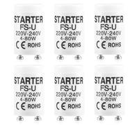 6 Piezas Arrancadores de Tubo Fluorescente de 4-80W, 220-240V Cebador Fluorescente LED, Tubos Fluorescentes Cebador para Lámparas UVC de Acuario y Lámparas de Neón