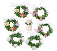 6 Piezas atrapagotas para Velas de comunión, faldones Protectores y Decorativos para Velas, Coronas de decoración para Bautizo y Bodas